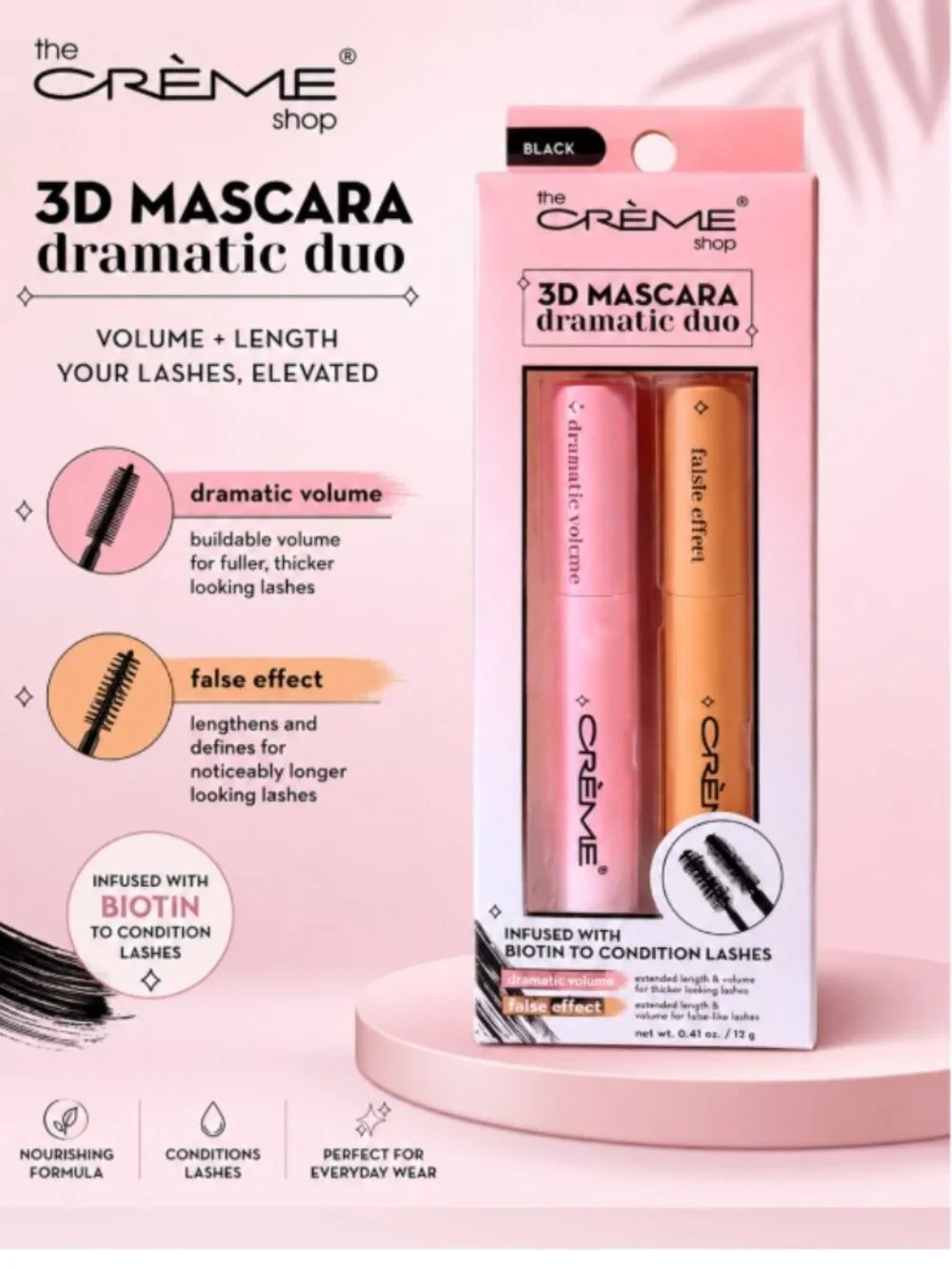 The Crème Shop 3D Mascara Dramatic Duo- NIB